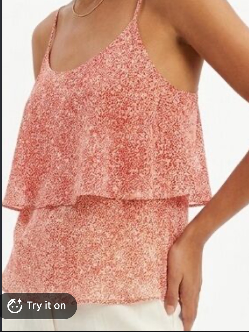 CABI | Patterned feminine spaghetti strap loose fit breezy tank top size large